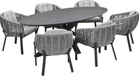 Garden Impressions Padula tuinset 7-delig - Scot tuintafel Napoli grey 230x115 cm