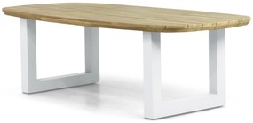 Dining Tuintafel rechthoekig 240 x 100 cm Aluminium/Teak Wit Falcon/Talai