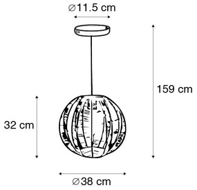 Industriële hanglamp brons met zwart 38 cm - Dong Industriele / Industrie / Industrial E27 rond Binnenverlichting Lamp