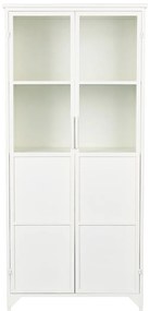 Witte Kast Van Ijzer En Glas - 68x35x150cm.
