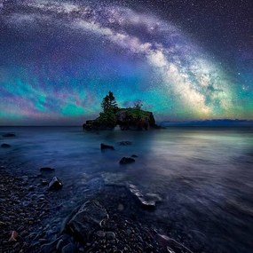Kunstfotografie Milky Way Over Hollow Rock, Matt Anderson Photography, (40 x 40 cm)