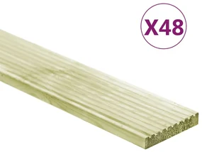 vidaXL 48 st Terrasplank 6,96 m² 1 m geïmpregneerd massief grenenhout