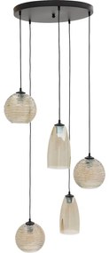 Goossens Hanglamp Soleil, Hanglamp met 5 lichtpunten Ø50cm