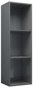 vidaXL Boekenkast/tv-meubel 36x30x114 cm bewerkt hout hoogglans grijs