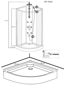 Mueller Jupiter complete douchecabine kitvrij 90x90 kwartrond