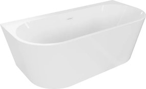 Mexen Oval+ vrijstaand bad tegen de muur 170 x 80 cm, wit, witte overloop - 52681708000-20