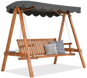 Houten schommelbank Haïti Garden Point grijs