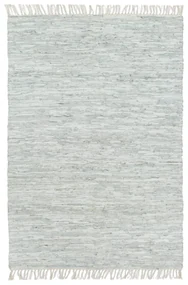 vidaXL Vloerkleed chindi handgeweven 160x230 cm leer lichtgrijs