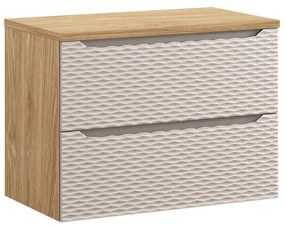 Comad Ocean Beige badmeubel 80cm met 2 lades en wastafelblad