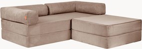 Modulaire ribfluwelen hoekbank Family Funzy