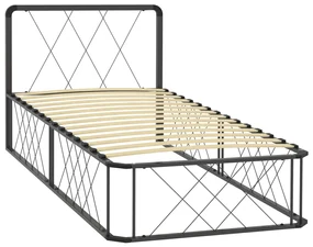 vidaXL Bedframe metaal grijs 90x200 cm