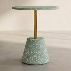 Retro Bijzettafel Mint Terrazzo - 40 X 40cm.