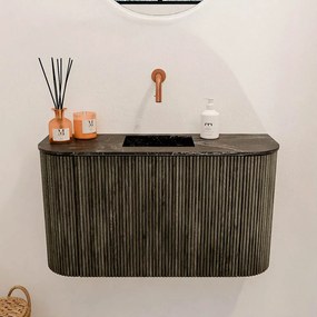 Mondiaz Joya DLux 75cm toiletmeubel ronding links/rechts shadow met wastafel faye midden zonder kraangat lava