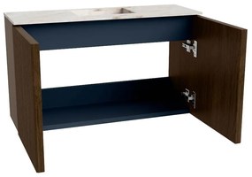 Mondiaz Joya DLux 70cm toiletmeubel walnut met wastafel faye midden 1 kraangat frappe