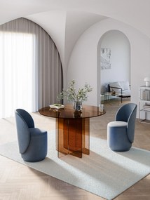 Ronde glazen eettafel Anouk, Ă 120 cm
