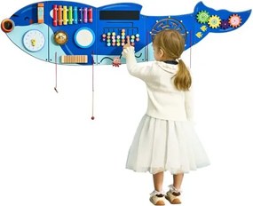 VEVOR Orca Activity Wall, Busy Board Panels, 12 spellen, Montessori sensorische muurspeelgoed voor kinderen van 3-12 jaar, leeractiviteitencentrum, ideaal voor de speelkamer, kleuterschool en klaslokaal
