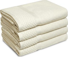 Handdoek Soft Popcorn Collectie – 4 stuks – 70×140 – creme