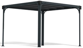 Aluminium tuinprieel Milano Palram - Canopia 3 x 3 m Heat Block antraciet