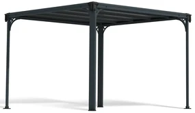 Aluminium tuinprieel Milano Palram - Canopia 3 x 3 m Heat Block antraciet