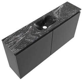 Mondiaz Ture DLux toiletmeubel 100cm dark grey met wastafel lava midden zonder kraangat