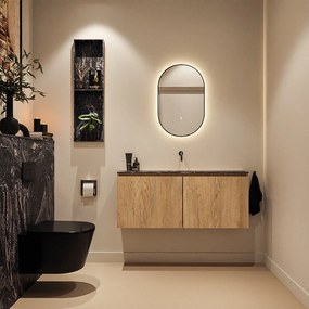 Mondiaz Ture DLux toiletmeubel 120cm washed oak met wastafel lava midden zonder kraangat