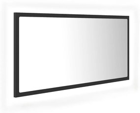 vidaXL Badkamerspiegel LED 90x8,5x37 cm spaanplaat grijs