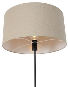 Vloerlamp zwart verstelbaar met kap lichtbruin 50 cm - Parte Design E27 rond Binnenverlichting Lamp