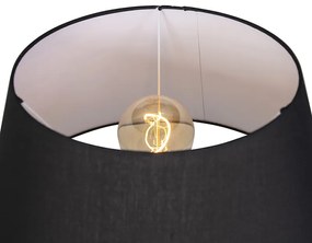 Industriële vloerlamp op houten driepoot met zwarte kap - Rio Industriele / Industrie / Industrial E27 rond Binnenverlichting Lamp