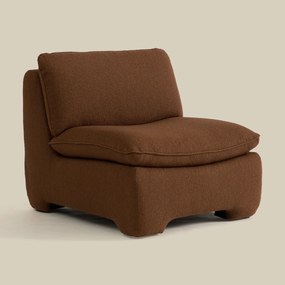 Retro Fauteuil Bruin Boucle Stof