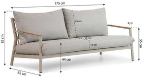 Stoel en Bank Loungeset 5 personen Aluminium/Rope Taupe  Coco Sevilla