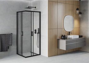 Mexen Rio vierkante douchecabine 90 x 90 cm, transparant, zwart - 860-090-090-70-00