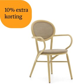 + 10% kassakorting | Dining tuinstoel | Forza Monate | Wicker (vlechtwerk) | Taupe | Stapelbaar | Kees Smit Tuinmeubelen