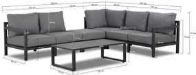 Hoek loungeset 5 personen Aluminium Grijs  Lifestyle Garden Furniture Lagos