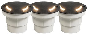 Set van 3 buiten grondspot zwart incl. LED IP67 - Ceci 2