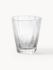 Mondgeblazen waterglazen Scallop Glasses met groefstructuur, 4 stuks