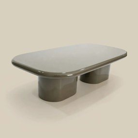 Ovale Salontafel Hoogglans Taupe - 120 X 60cm.