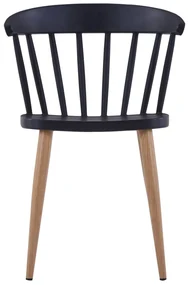 vidaXL Eetkamerstoelen 6 st kunststof staal zwart
