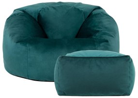 Aurora Classic Velvet Bean Bag + Footstool