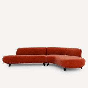 Fluwelen hoekbank, Rosebury, ontwerp Emmanuel Gallina