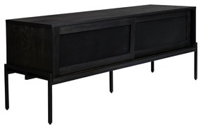 Zuiver Hardy Tv-meubel Met Schuifdeuren Zwart - 160x45x60cm.