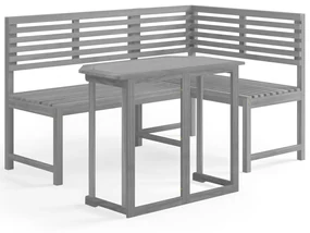 vidaXL 2-delige Bistroset massief acaciahout grijs