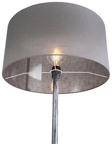 Vloerlamp grijs met grijze kap 50 cm - Simplo Landelijk / Rustiek E27 Binnenverlichting Lamp