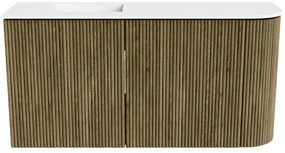 Mondiaz Joya 80cm toiletmeubel ronding rechts dusk met wastafel faye links 1 kraangat talc