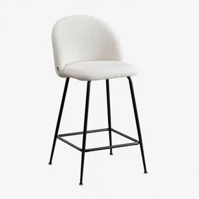 Kana Design Hoge Kruk In Schapenvacht White & ↑65 Cm & Zwart - Sklum