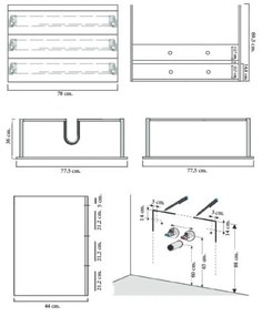 Sanicare Q6 badkamermeubel met 3 laden 80 cm schots-eiken