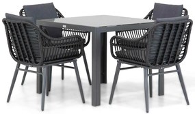 Tuinset 4 personen 90 cm Aluminium/wicker Zwart Lifestyle Garden Furniture Coco Leonardo