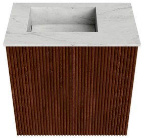 Mondiaz Joya DLux 40cm toiletmeubel ruby met wastafel faye links zonder kraangat opalo