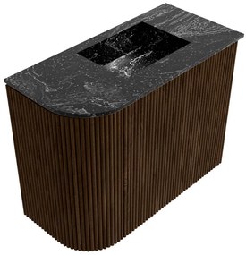 Mondiaz Joya DLux 50cm toiletmeubel ronding links walnut met wastafel faye rechts zonder kraangat lava