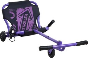VEVOR Fun Vehicle met zigzagaandrijving, 68 kg draagvermogen, paars, driewieler voor kinderen vanaf 4 jaar, metalen frame en 400D Oxford-stof, kleurrijke LED-verlichte wielen, in 3 standen verstelbare lengte, met remhendel