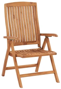 vidaXL Tuinstoelen 8 st verstelbaar met kussens massief teakhout